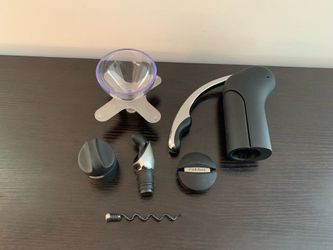 Wine Aerator, Cork-Releasing Bottle Opener with Extra Spiral, Foil Cutter & Bottle Stoppers