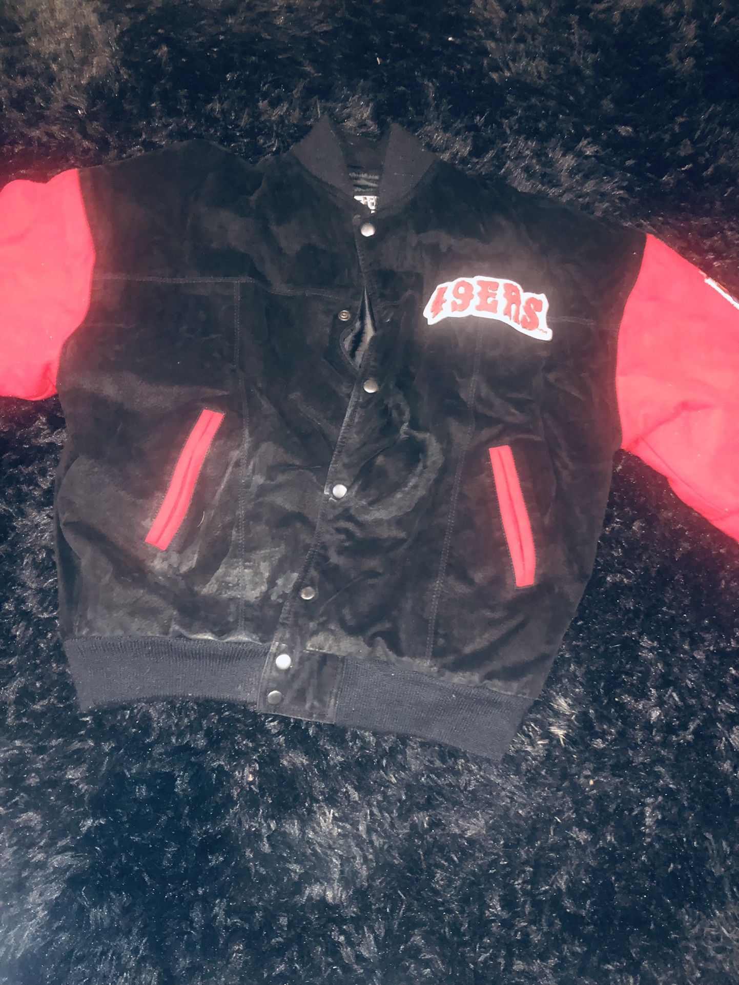 49ers Letterman Jacket - Black/Red