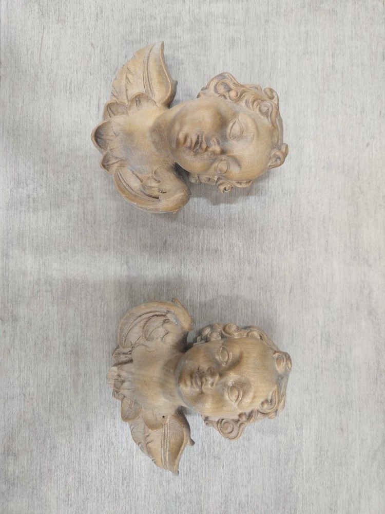 Pair Of Carved Cherubs