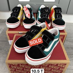 Old School Vans Color Black/Multi Toddler/Youth