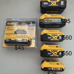 Dewalt Batteries 20v. Each Different Price Pick Up In Van Nuys