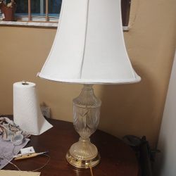 Brass Crystal 1920s Lamp