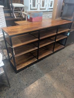 Mango and iron console/shelf