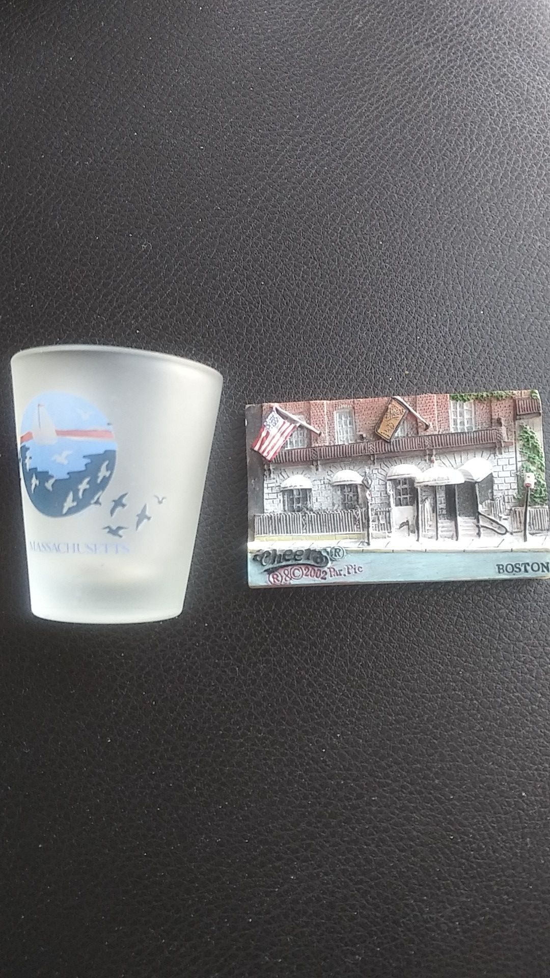 Massachusetts Miniature transluscent glass and Boston ceramic scene