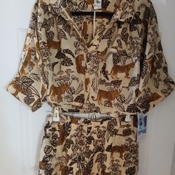 Cute Two-piece Ladies Short Set