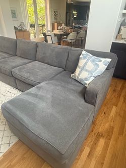 Large Charcoal Gray 4-Piece Sectional — $500