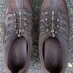 Skechers Brown Suede Slip On Shoes