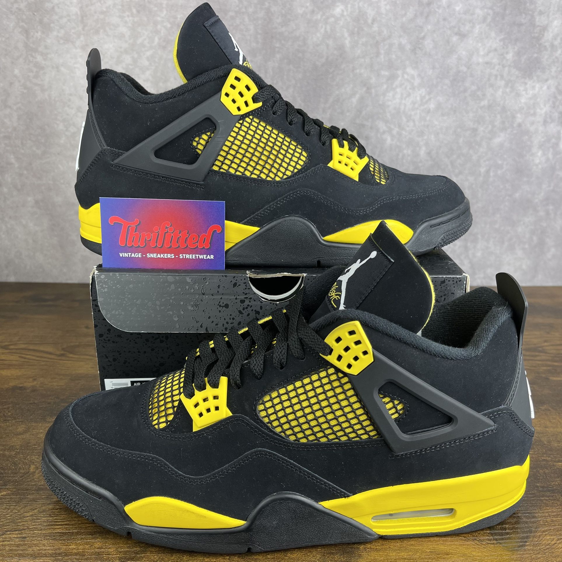 Air Jordan 4 Retro Thunder 2023 Size 13 DH6927-017 Black Yellow Men’s Shoes OG Rare