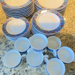 Vintage Plates And Cup Set Sango Spring jewel 4819