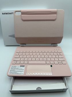 RAYMCRAFT iPad 10th/11th Gen Keyboard Case Backlit w/Trackpad 2022-2025 Pink