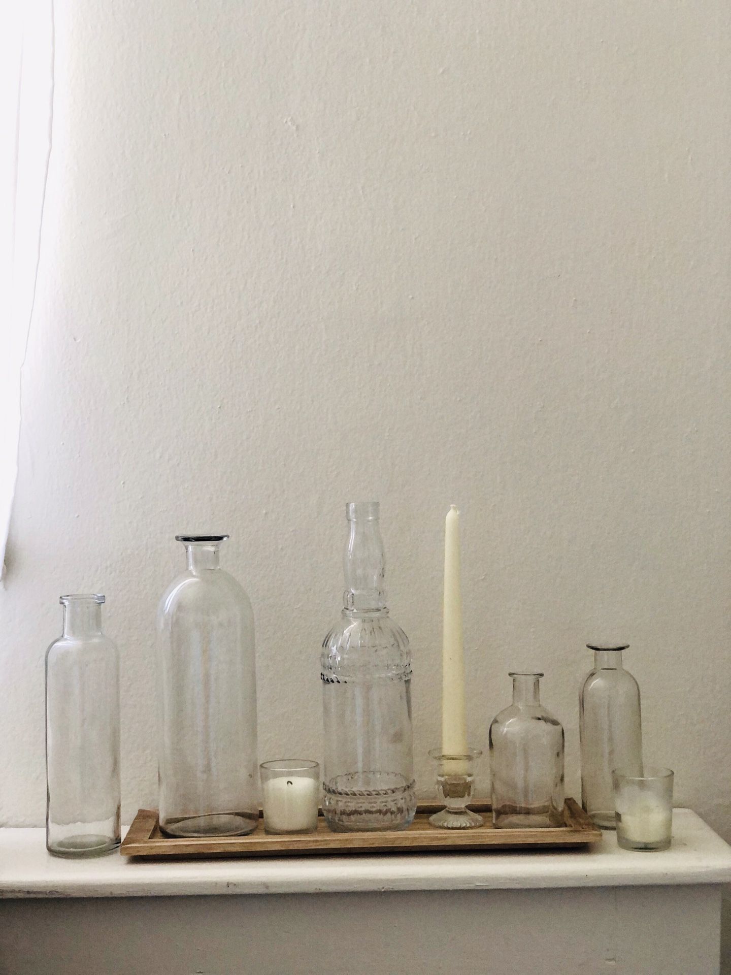 Glass Bottle Vases and Candle Holders