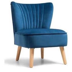 New Velvet Accent Chair Upholstered Modern Sofa Chair w/Wood Legs Thickly Padded Seat only 1 