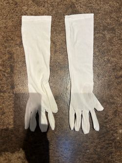 Long and short white gloves