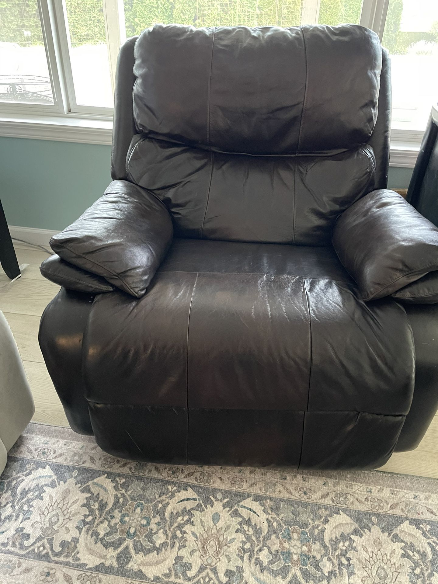 Leather Recliner Brown