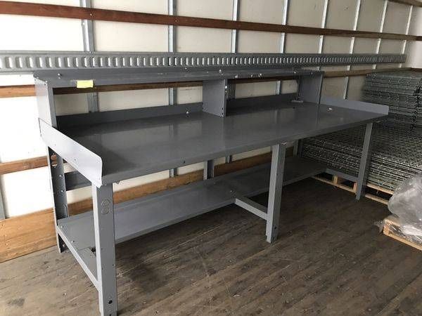 ULINE H-1222-STEEL Industrial Packing Table with Extras