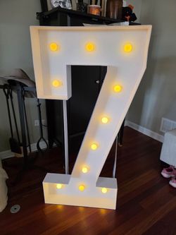 Large 4 ft Marquee number 7 Light Up Sign