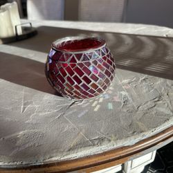 Glass candle holder