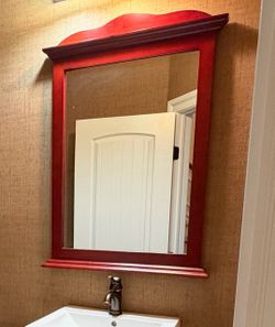 Cherry wood vanity mirror