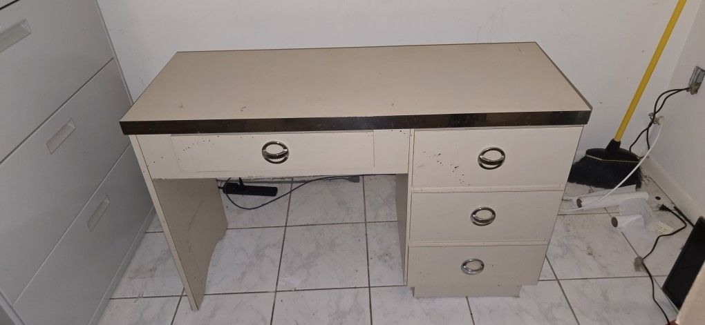 FREE - OFFICE FURNITURE (2 DESKS, BOOKSHELVES)