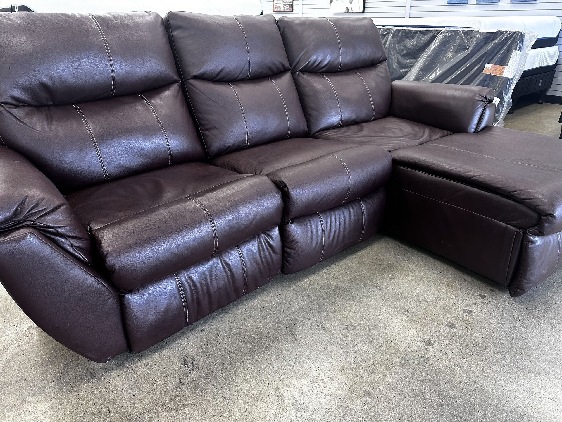 Brand New Leather Couch Reclines On Both Sides