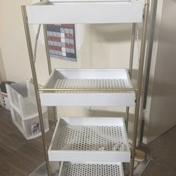 White gold metal rack shelves for 50