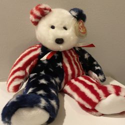 Beanie baby: Spangle USA Beanie Baby Bear 1999 RARE (Description) 