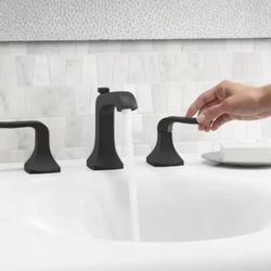 Kohler Black 8” Black Widespread Bath Sink Faucet