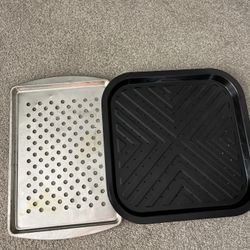 2 Slotted Smoker / Grill Pans
