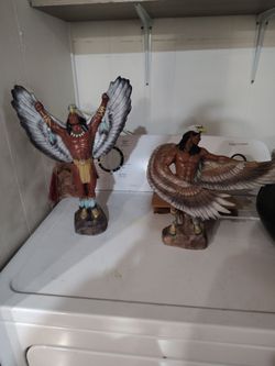Native American clay statues