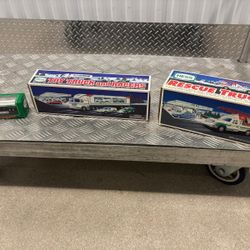 Complete 1997 collections  all 3 , rescue truck , toy truck 18 wheeler, and https://offerup.com/redirect/?o=cmFjZXJzLnBsdXM= miniature tanker truck ..
