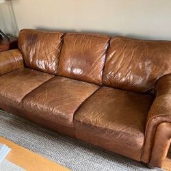 Leather Sofa Set – Clean, Comfortable, Ready Now