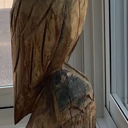 Statue Carved Pelican On Piling 