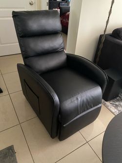 Black Faux Leather Recliner Chair
