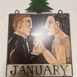 January Calender Plaque by Nancy Davis