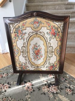 Embroidered French Fireplace Screen