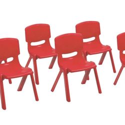  Brand New Still In The Box 6 Pack Red Plastic Chair Set
