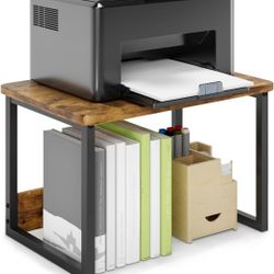 MARTY Printer Stand with Storage for Desk, Desktop Printer Stand Shelf Organzier for Home/Office Heavy Duty Printer Riser Under Desk Small Printer Tab