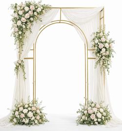 Bifopin 3D Metal Wedding Arch Frame, Gold