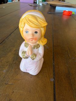 Vintage Praying Girl Ceramic Figurine
