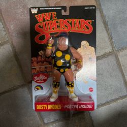 WWE WWF LJN Superstars Dusty Rhodes RARE CHASE 1980s Retro Collectible Action Figure & Poster