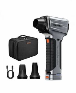 WOLFBOX MF500Pro Cordless Leaf Blower, Rechargeable Battery, Speed Control, Smart Digital Display, Car Dryer, Patio Workshop