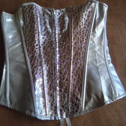 New Costume Silver Corset Size Small