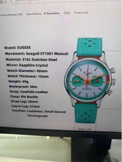 Sugess Chronograph Watch for Man ST19 Swanneck Movement Mechanical Wristwatches Sapphire Crystal Pilot Military Racing Clock New