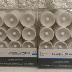 Set of 2, Each set 12 count so total 24 Mainstays LED Votives Candles, 24 Count