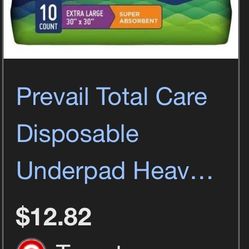 Prevail Total Care Disposable Underpad