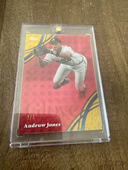 Topps Series 2 Andruw Jones 1/1 Foilfractor Glove Work Insert