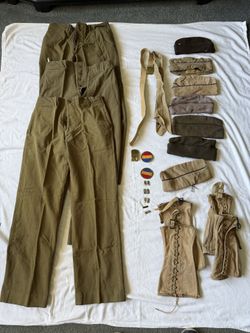 Vintage WWI WWII Military Uniform, Boot Gators Covers,hats