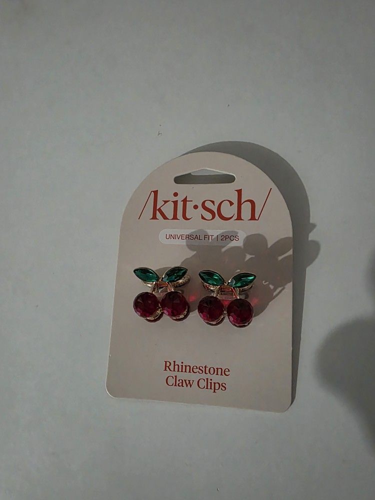Mini Rhinestone Cherry Claw Clip