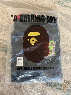 Blue camo bape shark hoodie size L brand new