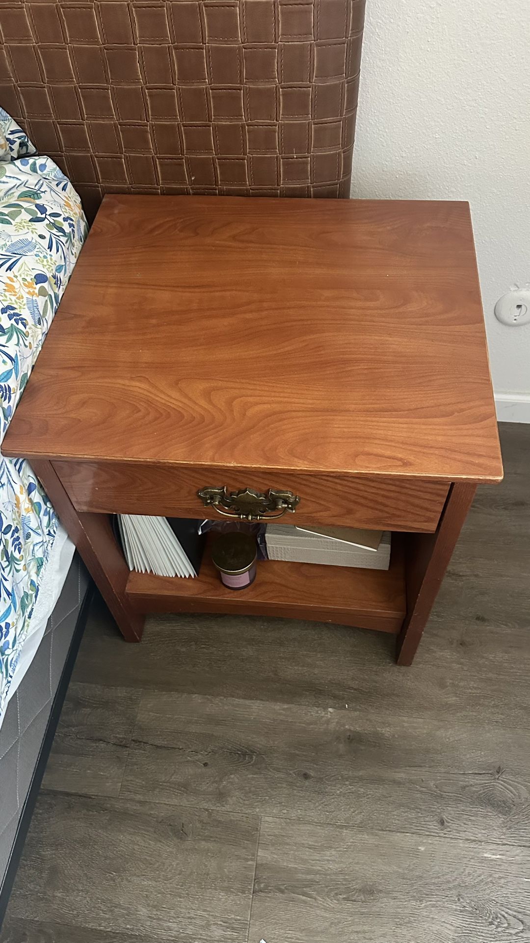 Wood Nightstand 